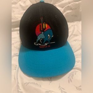 Vintage Santa Fe Teal and Black SouthWestern Scene SnapBack